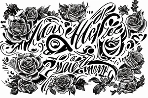 Two words. Cameron and Josephine. Most of each word should touch the other word. tattoo idea