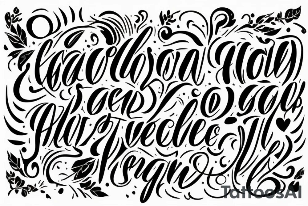 Two words. Cameron and Josephine. Most of each word should touch the other word. tattoo idea