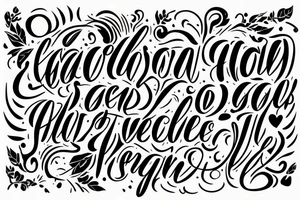 Two words. Cameron and Josephine. Most of each word should touch the other word. tattoo idea