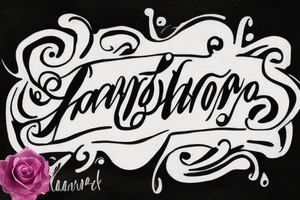 Two words. Cameron and Josephine. Most of each word should touch the other word. tattoo idea