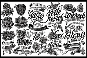 Two words. Cameron and Josephine. Most of each word should touch the other word. tattoo idea