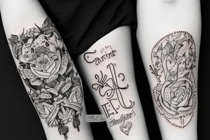 Cameron and Josephine. Most of each word should touch the other word. tattoo idea