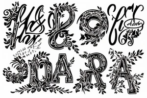 Cameron and Josephine. Most of each word should touch the other word. tattoo idea