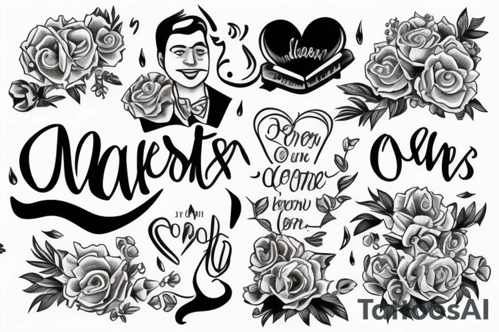 Cameron and Josephine. Most of each word should touch the other word. tattoo idea