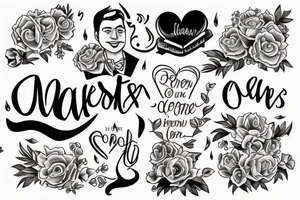 Cameron and Josephine. Most of each word should touch the other word. tattoo idea