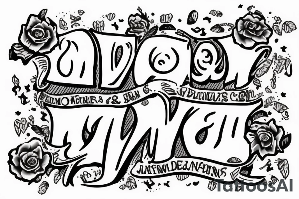 Cameron and Josephine. Most of each word should touch the other word. tattoo idea