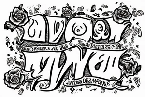 Cameron and Josephine. Most of each word should touch the other word. tattoo idea