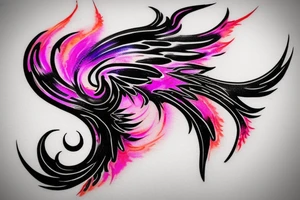 Illenium's logo in black with pink, 
watercoler as flames tattoo idea