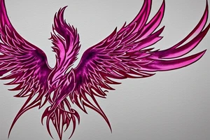 Illenium's specific phoenix logo in black with pink watercolor as flames tattoo idea
