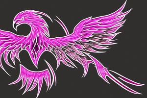 Illenium's specific simple phoenix logo in black with pink flames tattoo idea