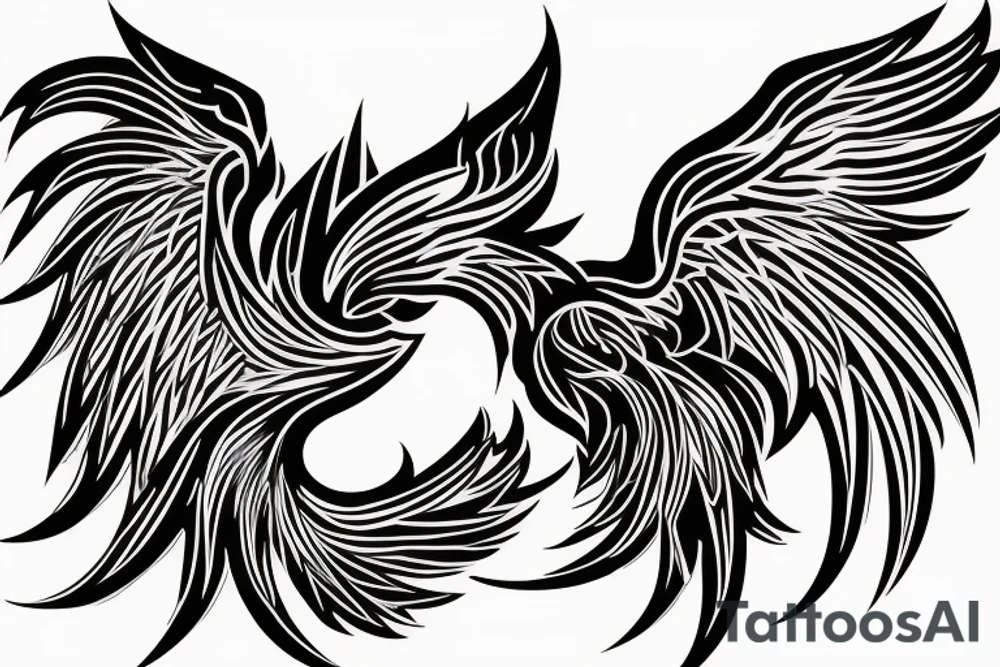 Illenium's specific simple phoenix logo in black with pink flames tattoo idea