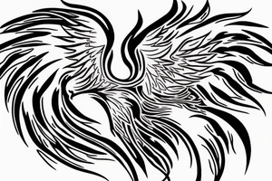 Illenium's specific simple phoenix logo in black with pink flames tattoo idea