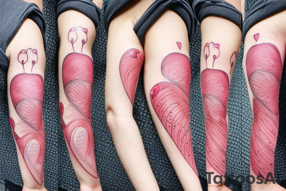 An anatomical heart melting in an ice cream cone that has thermal coloing tattoo idea