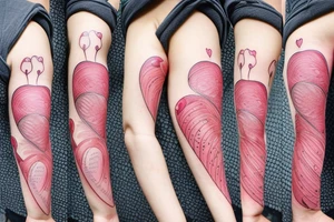 An anatomical heart melting in an ice cream cone that has thermal coloing tattoo idea