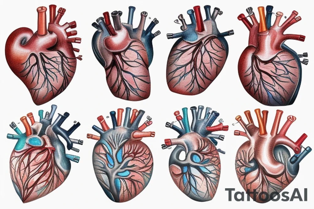 an anatomical heart that is melting tattoo idea