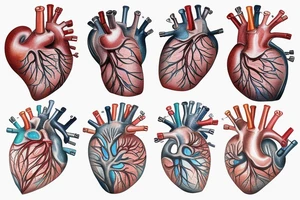 an anatomical heart that is melting tattoo idea