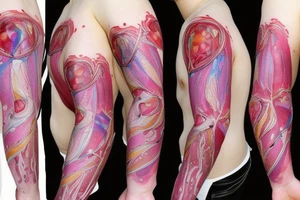 an anatomical heart that looks like its melting like ice cream tattoo idea