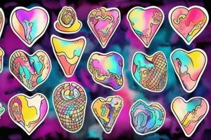 an anatomical heart that looks like it is melting like ice cream that has psychedelic colors tattoo idea