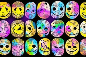 a melting smiley face with psychedelic colors tattoo idea
