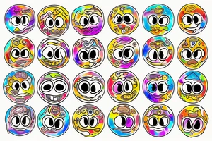 a melting smiley face with psychedelic colors tattoo idea