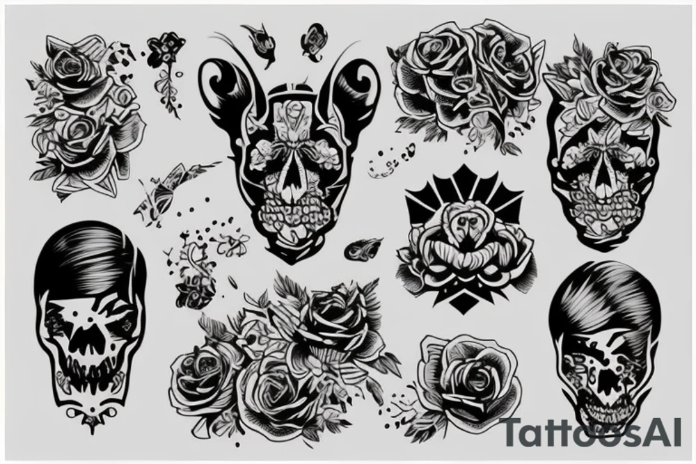 Лъв с корона на главата си и Роза отдолу tattoo idea