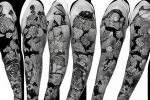 Astronaut in a spacesuit, but instead of the head, there should be a bouquet made out of different flowers. tattoo idea