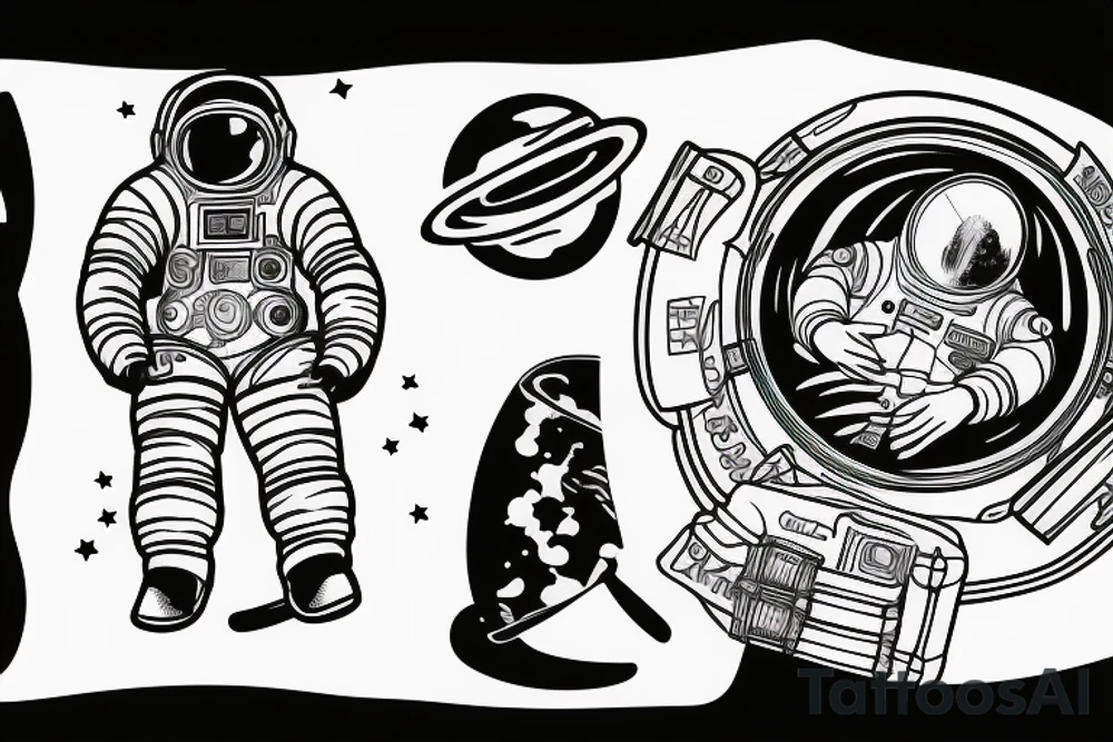 Astronaut in a spacesuit. tattoo idea