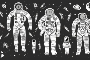 Full body astronaut in a spacesuit. tattoo idea