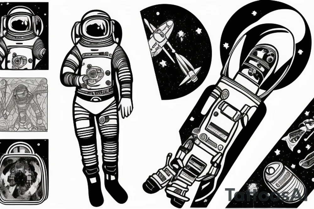 Astronaut in a spacesuit. tattoo idea