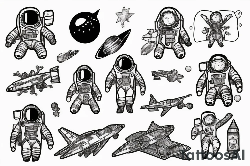 Astronaut in a spacesuit. tattoo idea