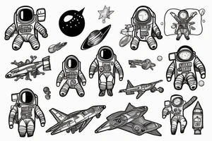 Astronaut in a spacesuit. tattoo idea