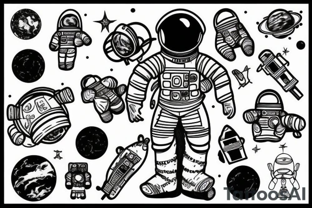 Astronaut in a spacesuit. tattoo idea