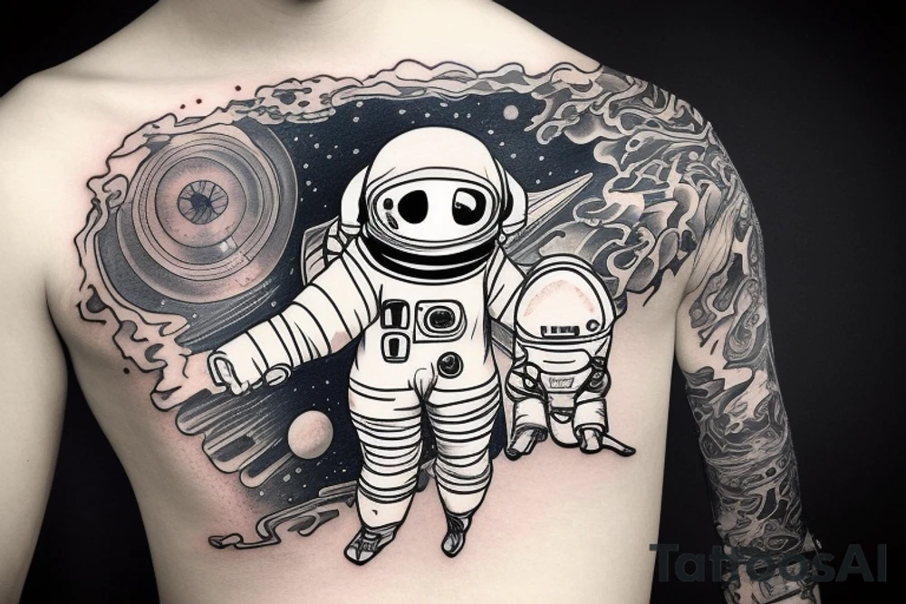 Little astronaut in a spacesuit. tattoo idea