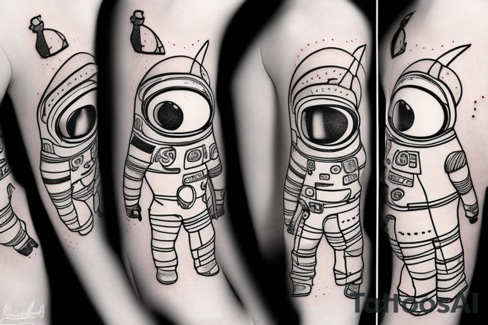 Little astronaut in a spacesuit. tattoo idea