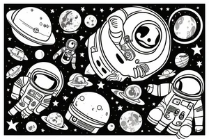 Little astronaut in a spacesuit. tattoo idea