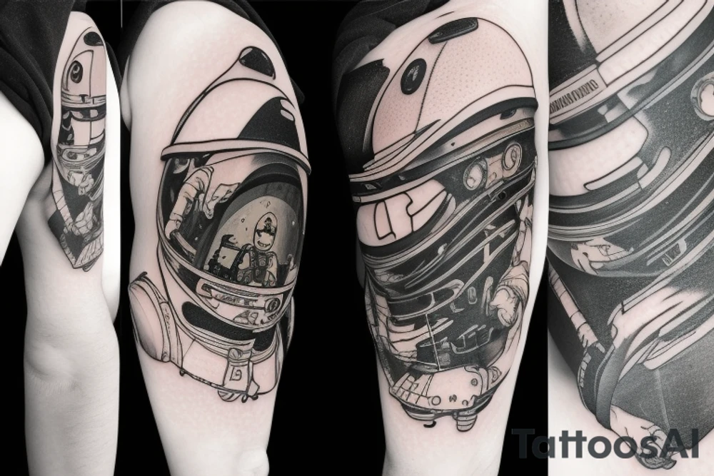 Little astronaut in a spacesuit. tattoo idea