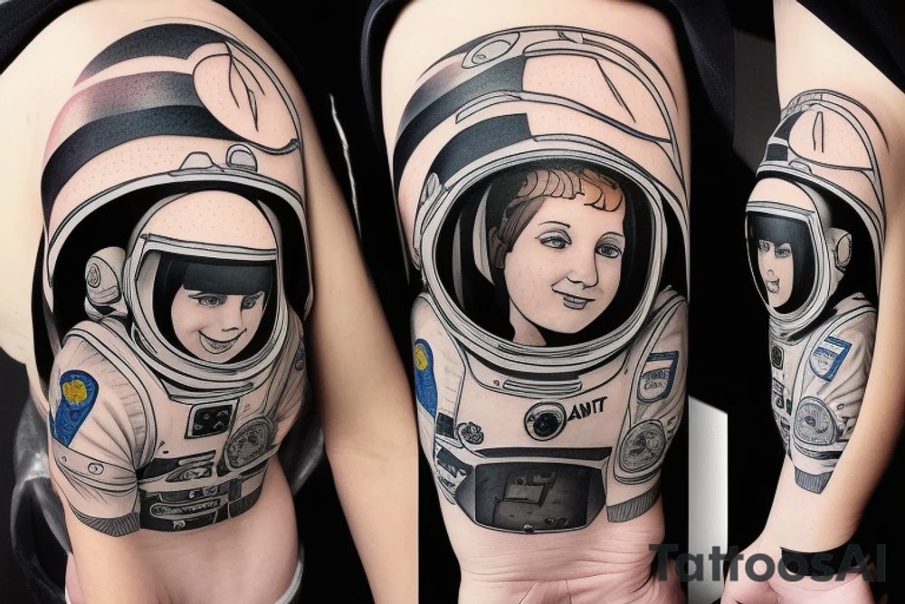 Little astronaut in a spacesuit. tattoo idea