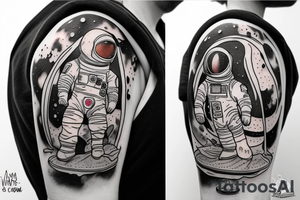 Little astronaut in a spacesuit. tattoo idea