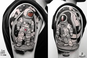 Little astronaut in a spacesuit. tattoo idea