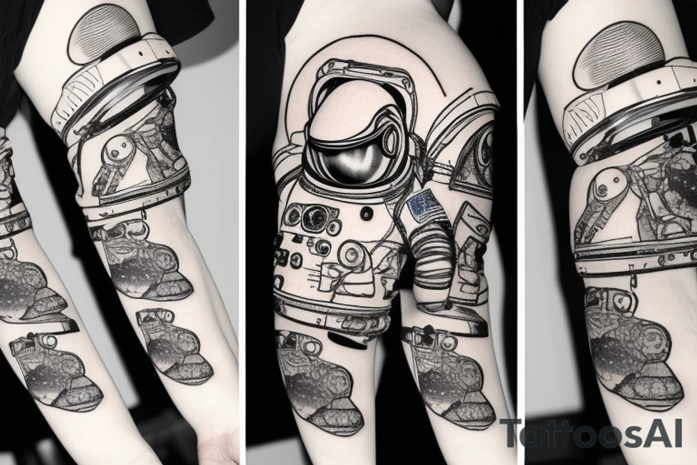 Little astronaut in a spacesuit. tattoo idea