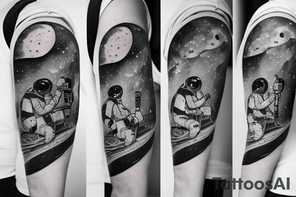 Little astronaut in a spacesuit. tattoo idea