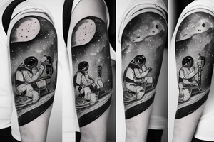 Little astronaut in a spacesuit. tattoo idea