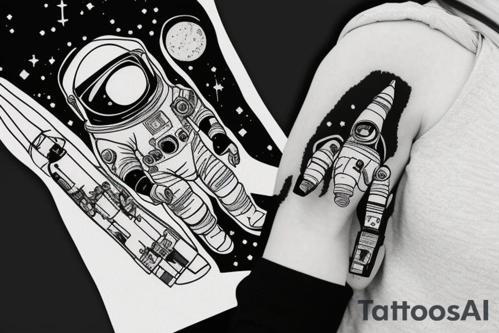 Little astronaut in a spacesuit. tattoo idea