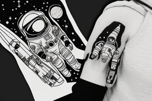 Little astronaut in a spacesuit. tattoo idea