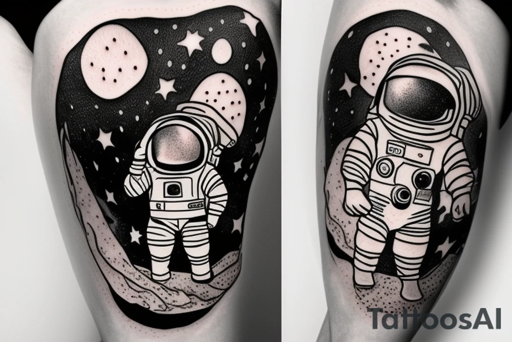 Little astronaut in a spacesuit. tattoo idea