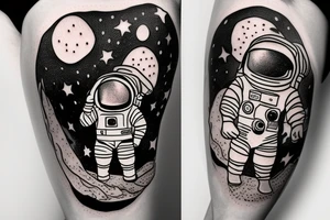 Little astronaut in a spacesuit. tattoo idea