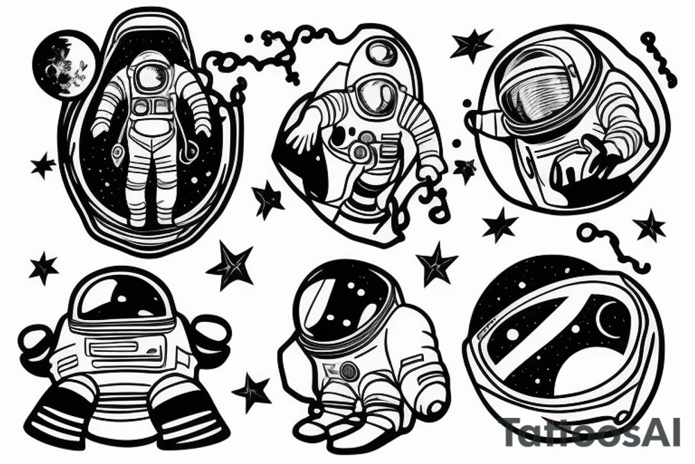 Astronaut in a spacesuit. tattoo idea