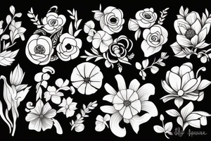 Bunch of different flowers. tattoo idea