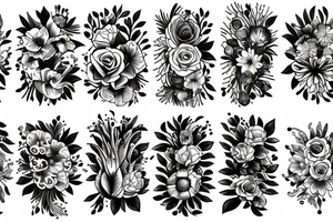 Bunch of different flowers. tattoo idea