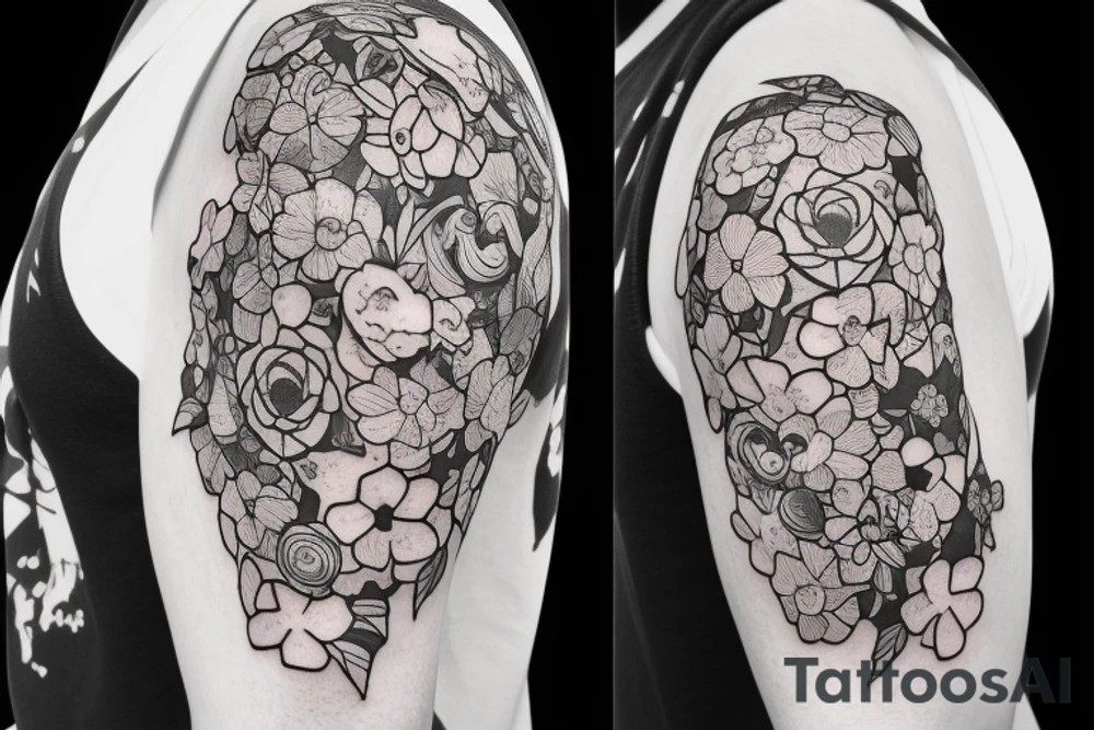 Spacesuit with flowers growing out of the suit instead of a head. tattoo idea